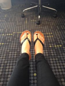 See the dark nail polish... it's to cover my runner's toes! Also can you tell which toe nails aren't there?