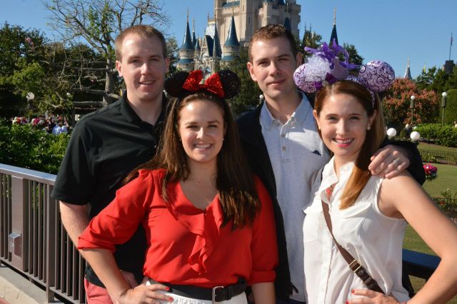 the whole gang. yes we are wearing mickey ears. 